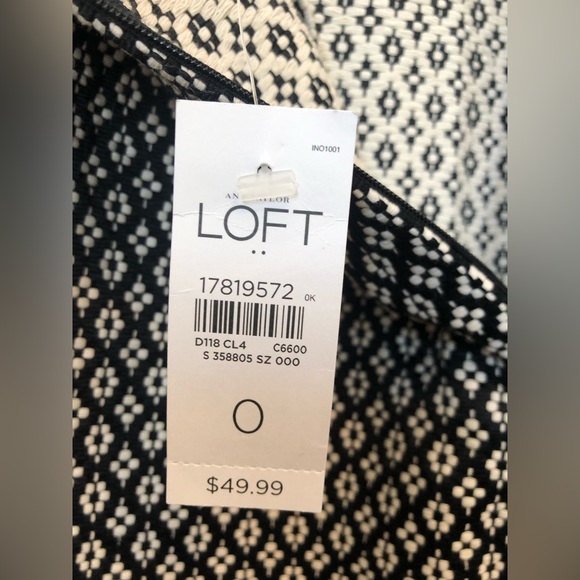 NWT Loft Black & Ivory A-line Skirt - Picture 8 of 10